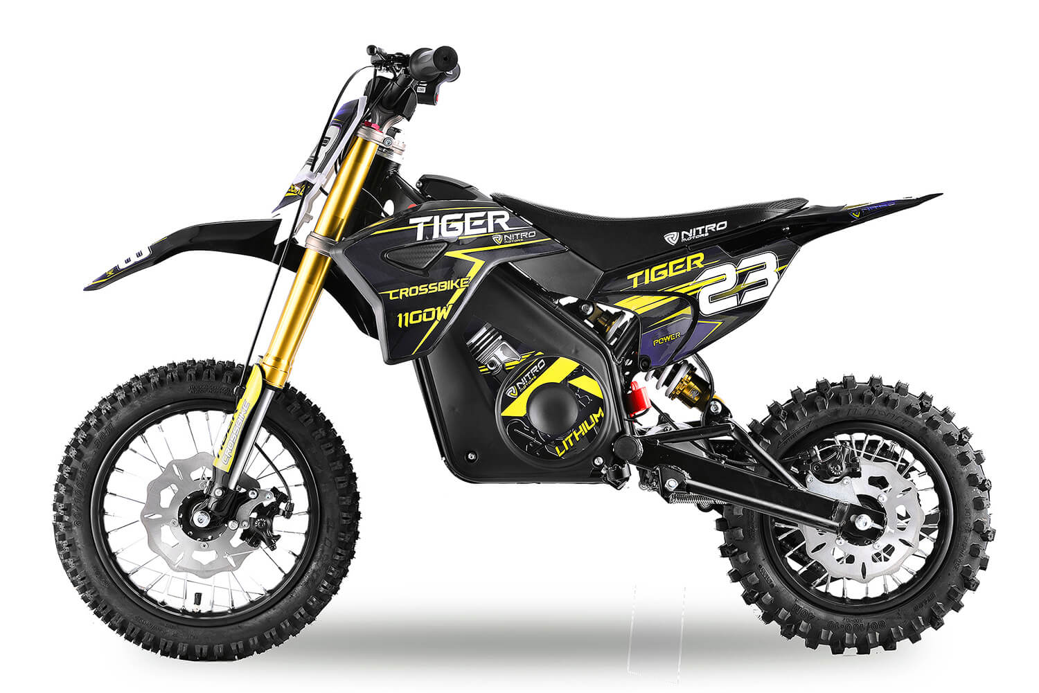 Tiger 1100W 36V Electric Dirt Bike Kids Motorbike 1000w Neodymium Magnet Motor Lithium-Ion Battery